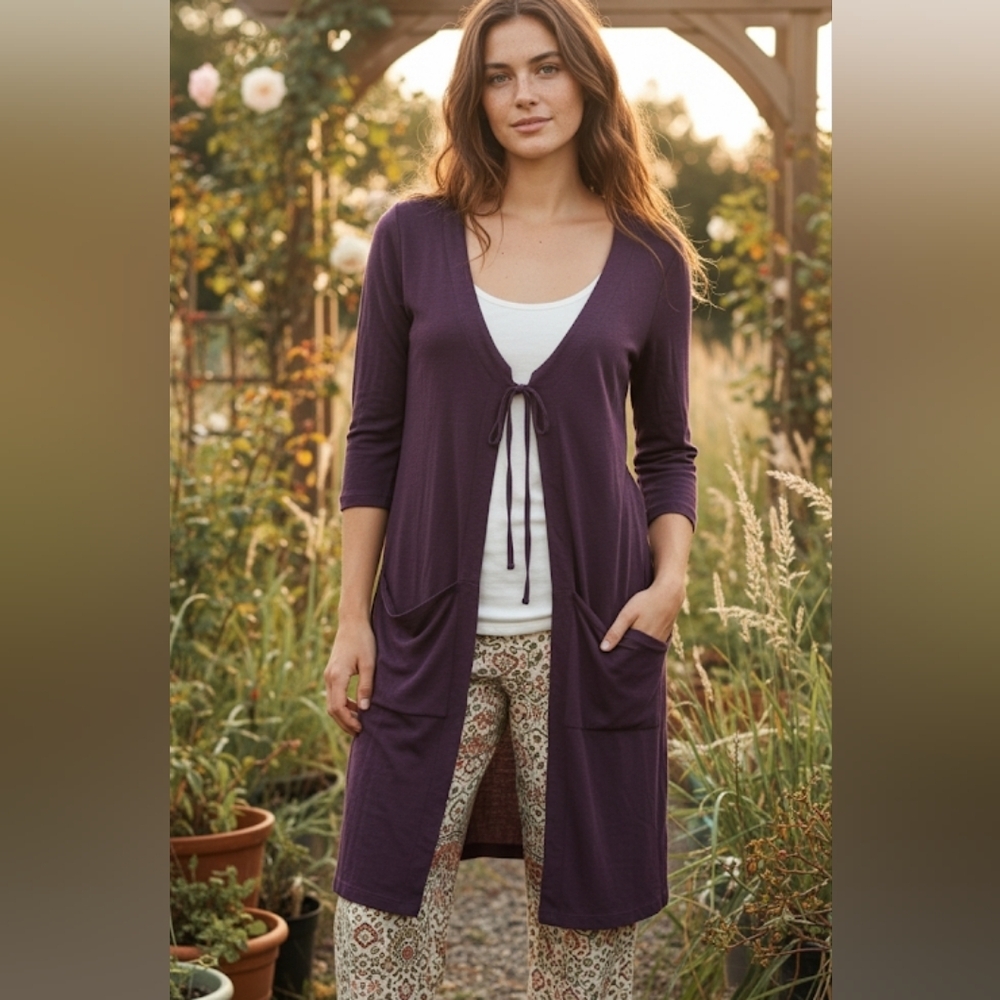 The Earth Collection linen & cotton cardigan
